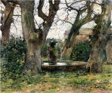  foret - italien Paysage avec une fontaine impressionnisme paysage Théodore Robinson Forêt